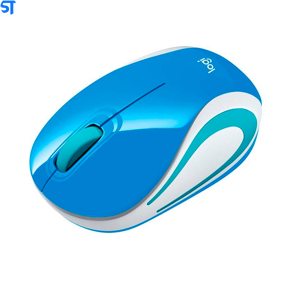 Mini Mouse Sem Fio Logitech M187 Com Receptor Conexão USB e Pilha Inclusa - Azul